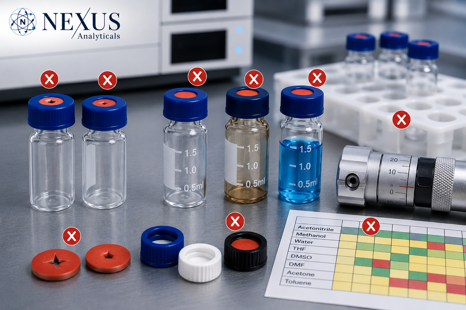 HPLC 2.0/1.5ml Vials and Septa 